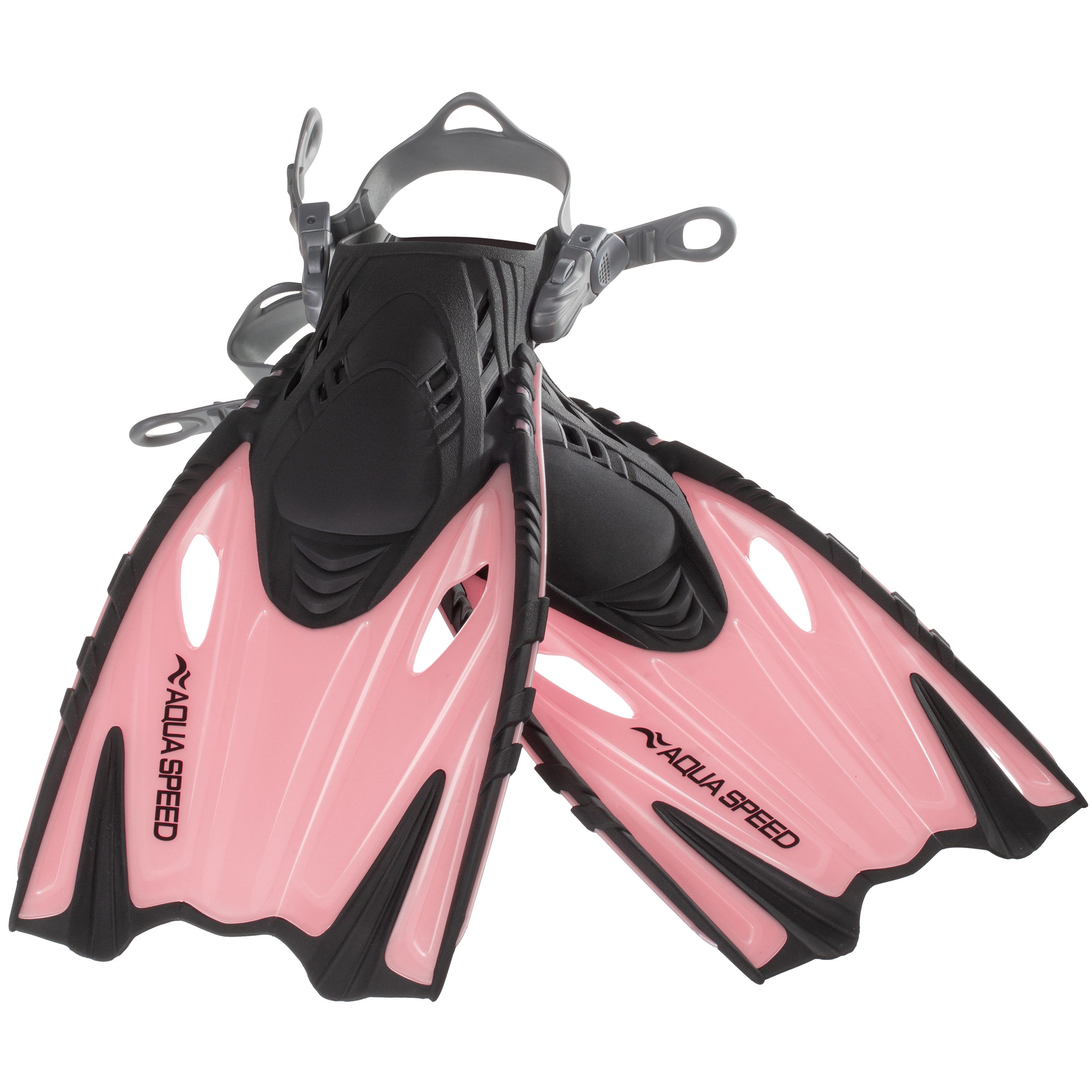 Aqua Speed Flosse BOUNTY bequeme Kinder Ласты Kurzflossen verstellbar 27-31 32-37, leichte, kurze und anpassbare Kinder-Flossen, offene Fusstasche