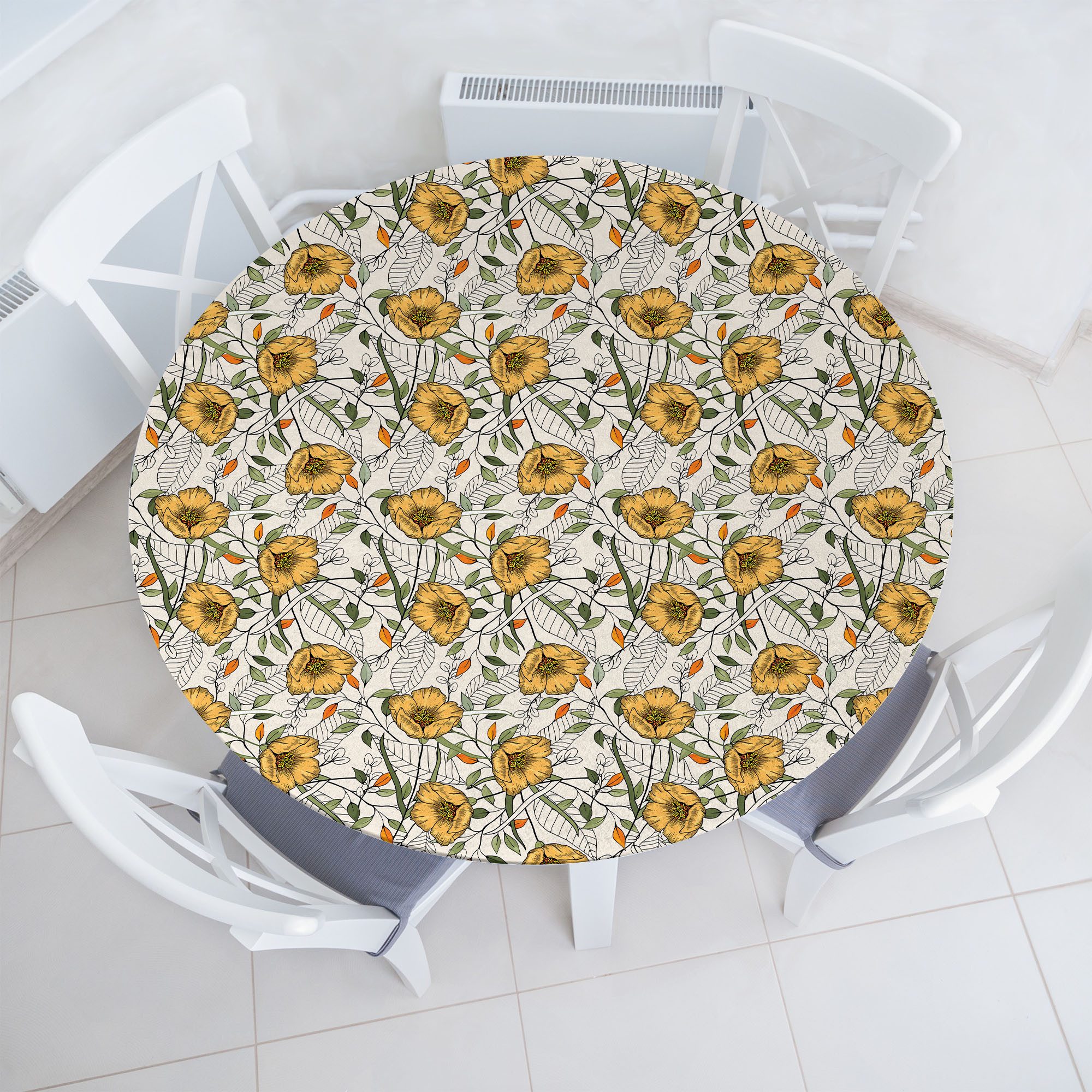 Tischdecke Rundum-elastische Stofftischdecke