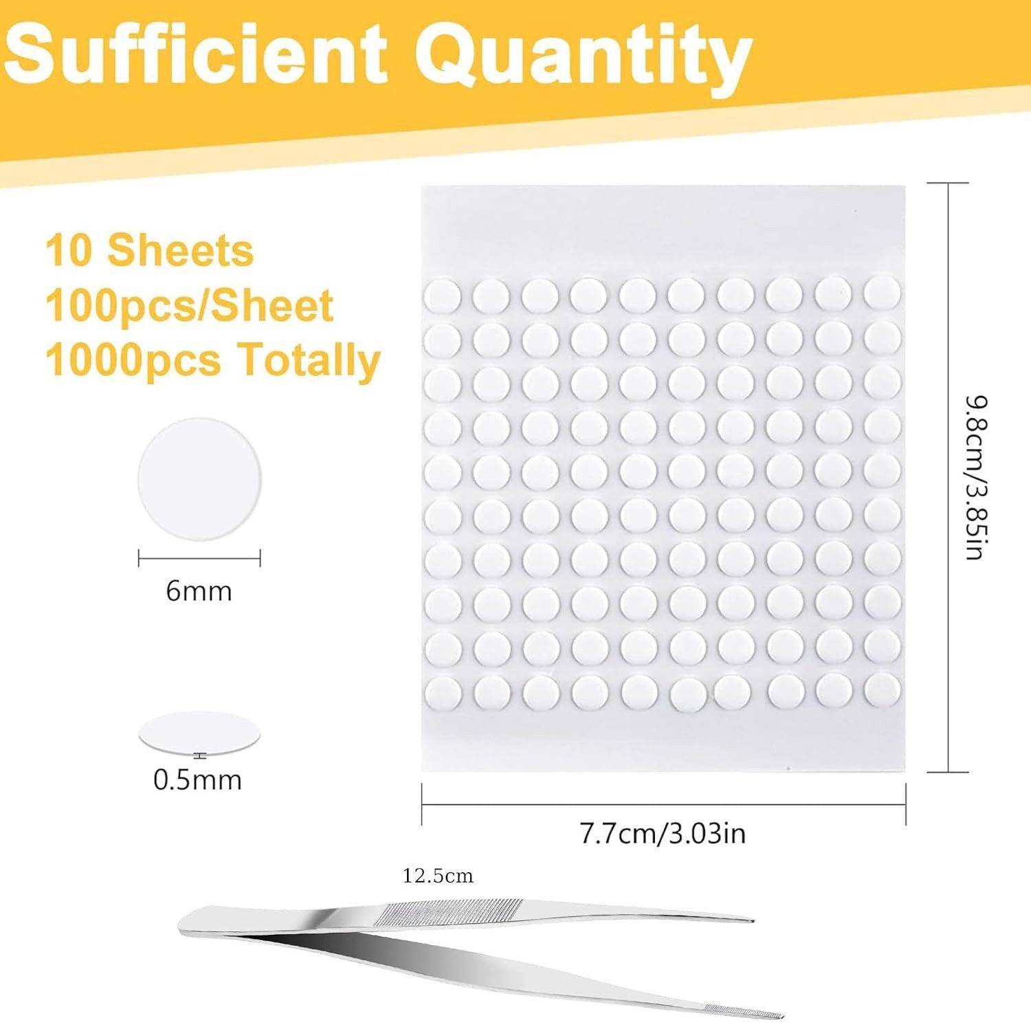 FELIXLEO Doppelklebeband 1000 Stück doppelseitige Klebepunkte mit Pinzette, günstig online kaufen