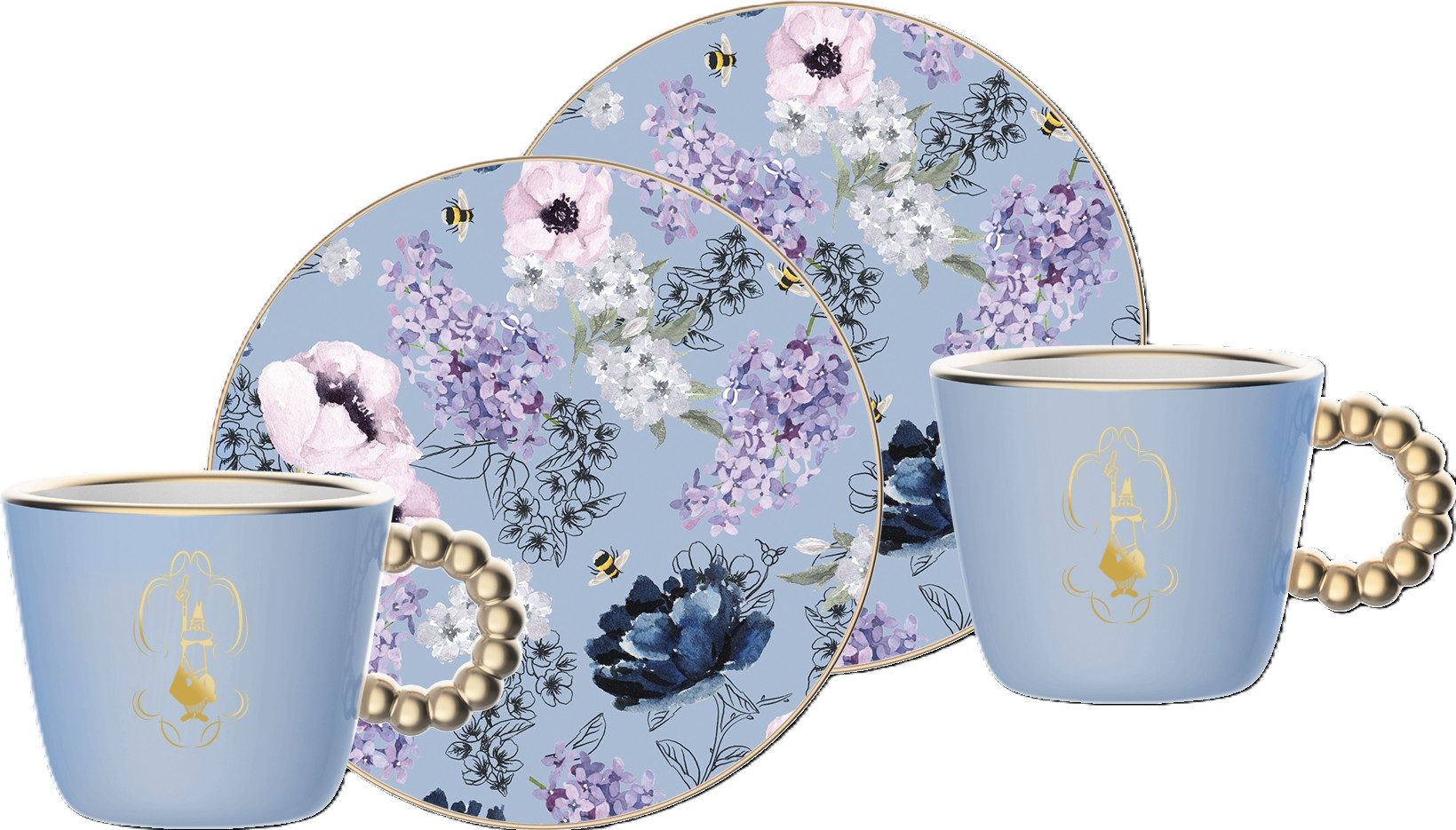 BIALETTI Tasse BIALETTI Espressotassen Untertassen Set 4-tlg Porzellan Bridgerton, Material: Porzellan