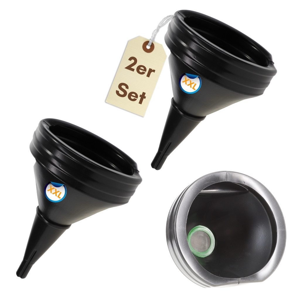 GarPet Öltrichter 2er Set Trichter Auto mit Sieb Einfülltrichter Öltrichter Einfüllhilfe