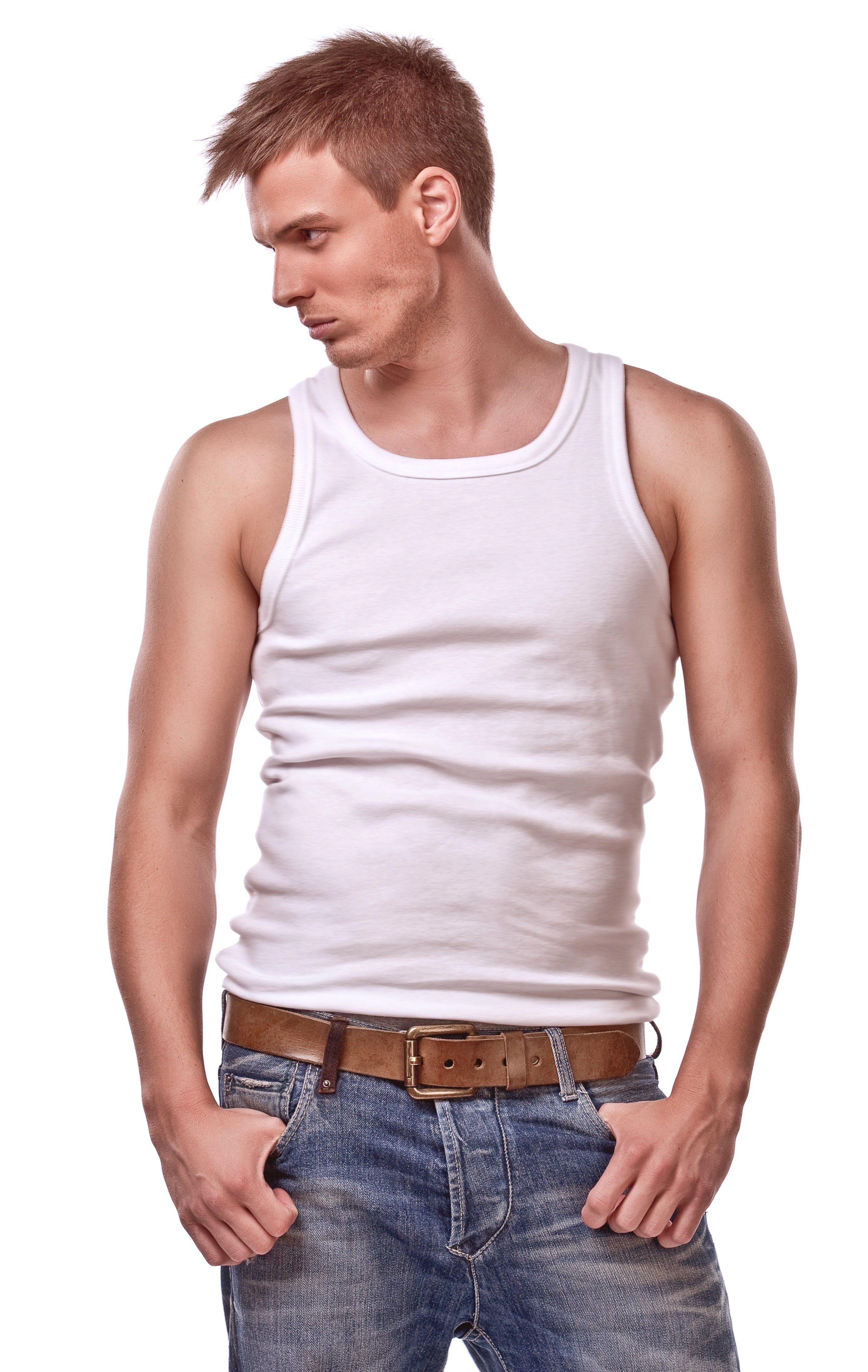 Wäsche/Bademode Unterhemden Cocain underwear Unterhemd Herren Unterhemd Achselhemd weiß Feinripp (2 Stück), kochfest - trocknerg