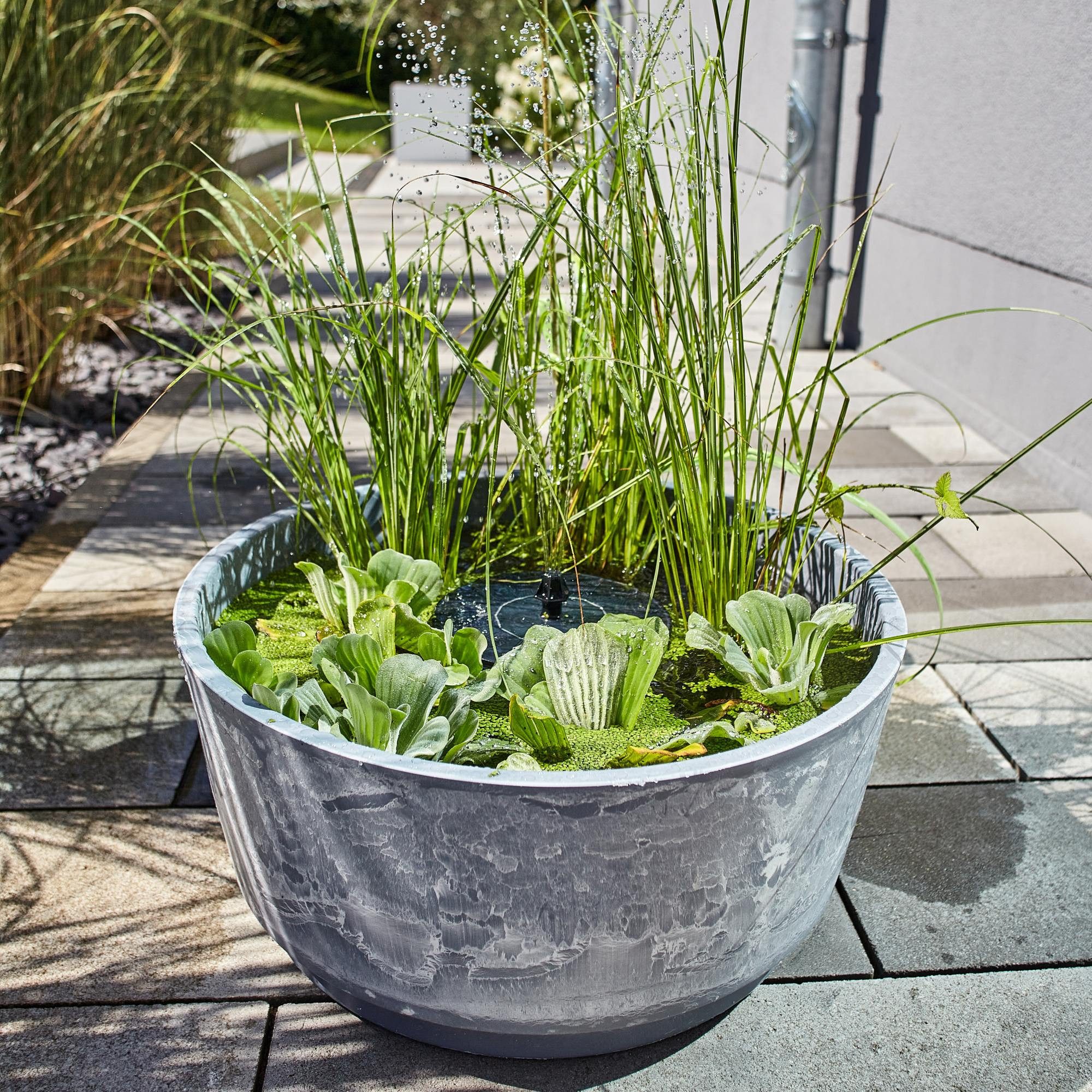 Heissner Gartenbrunnen Solar Wassergarten AQUATOPIA inkl. Wasserspielpump, (Komplett-Set, 1 tlg)