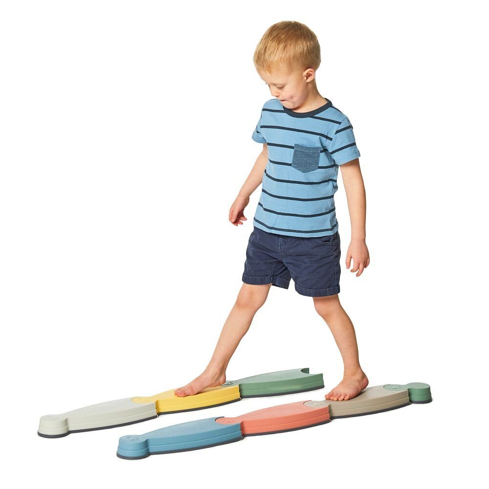 Gonge Balancetrainer Balancierstrecke-Set Fluss, Flexibel: Immer wieder neue Balancierpfade bauen