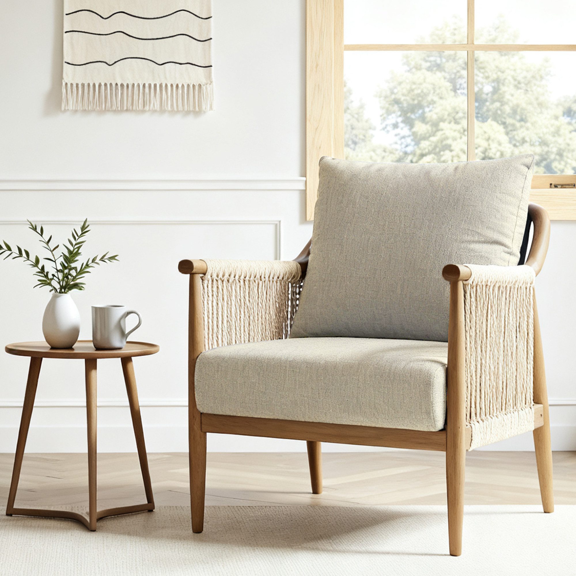 FLEXISPOT Loungesessel Akzentstuhl handgeflochten AC3 (Boho Rattanstuhl mit günstig online kaufen