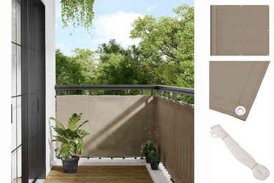 vidaXL Seitenmarkise Balkon-Sichtschutz Taupe 90x1000 cm 100 Polyester-Oxford