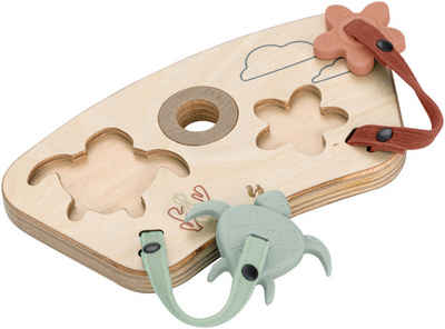 Hauck Puzzle Play Puzzling S, Turtle & Flower, Puzzleteile, aus Holz; für Hauck Play Tray; FSC® - schützt Wald - weltweit