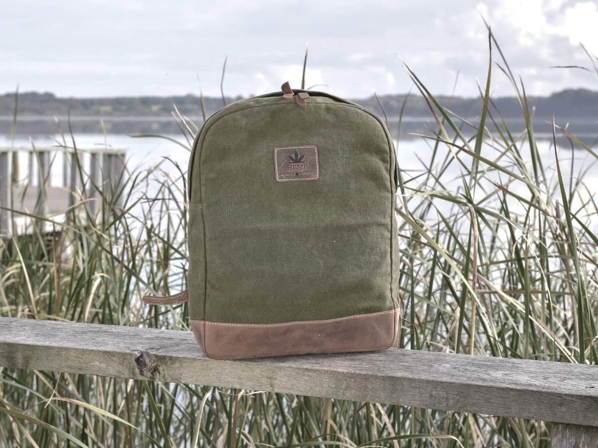Greenburry Tagesrucksack Vintage Hemp, Rucksack, BackPack, DayPack, aus Hanf und Leder