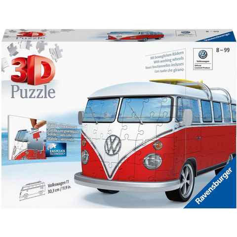 Ravensburger 3D-Puzzle Volkswagen Bus T1, 162 Puzzleteile, Made in Europe, FSC® - schützt Wald - weltweit
