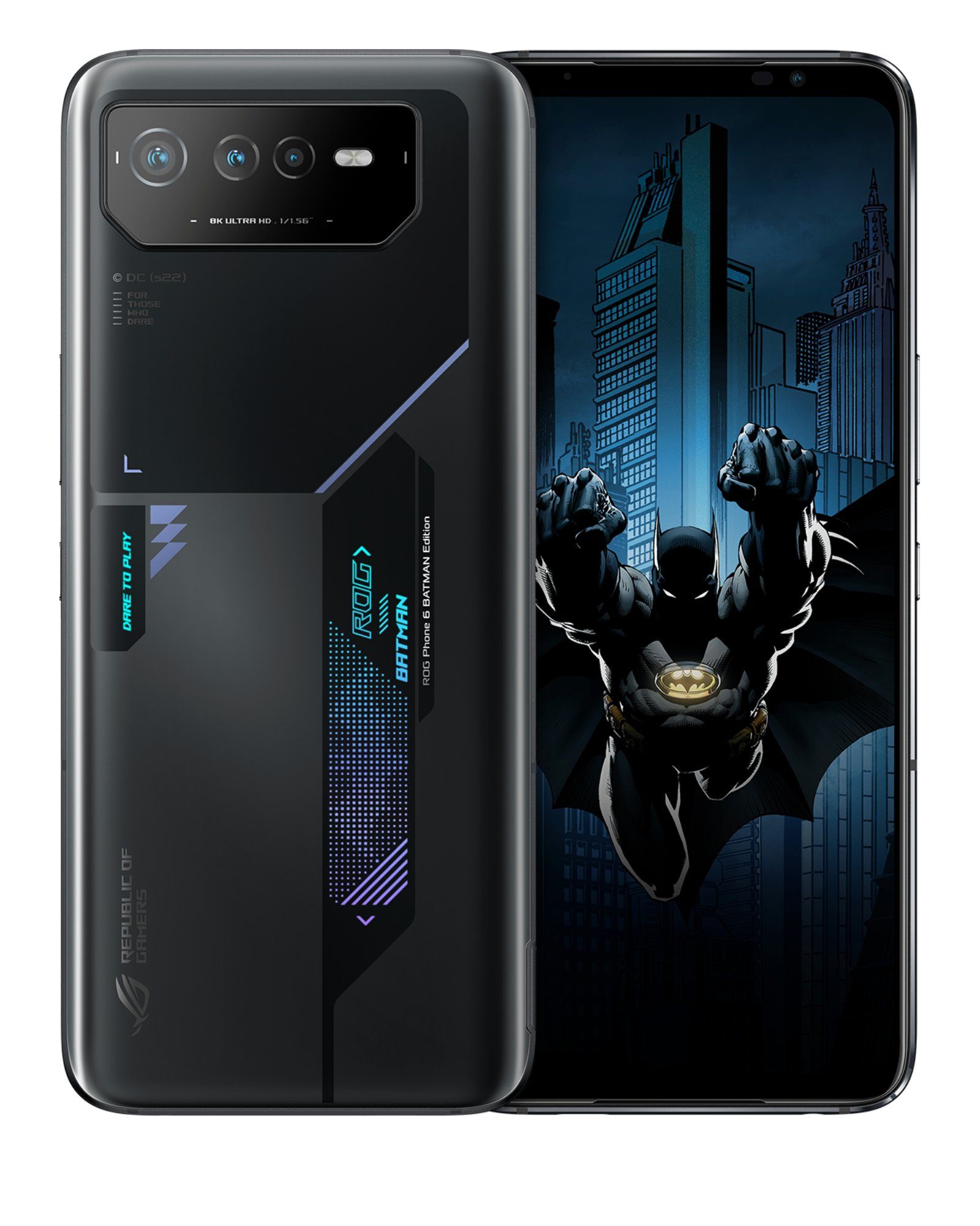 Asus ROG Phone 6D Batman Edition Smartphone (17,20 cm/6.78 Zoll, 256 GB Speicherplatz, 50 MP Kamera, Gaming Smartphone, Batman Edition)