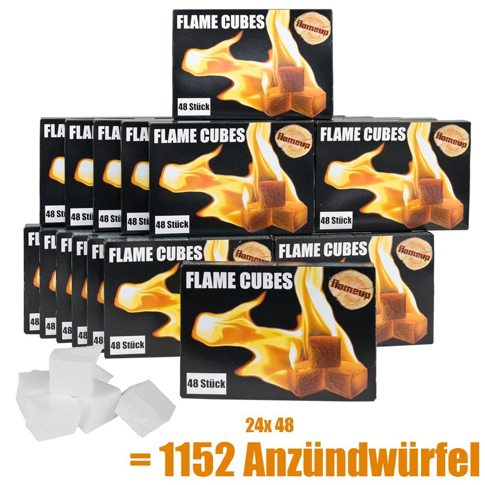 Flameup Grillanzünder 1152x Grill Kamin Kohle Ofen Anzünder Anzündwürfel Kaminanzünder BBQ