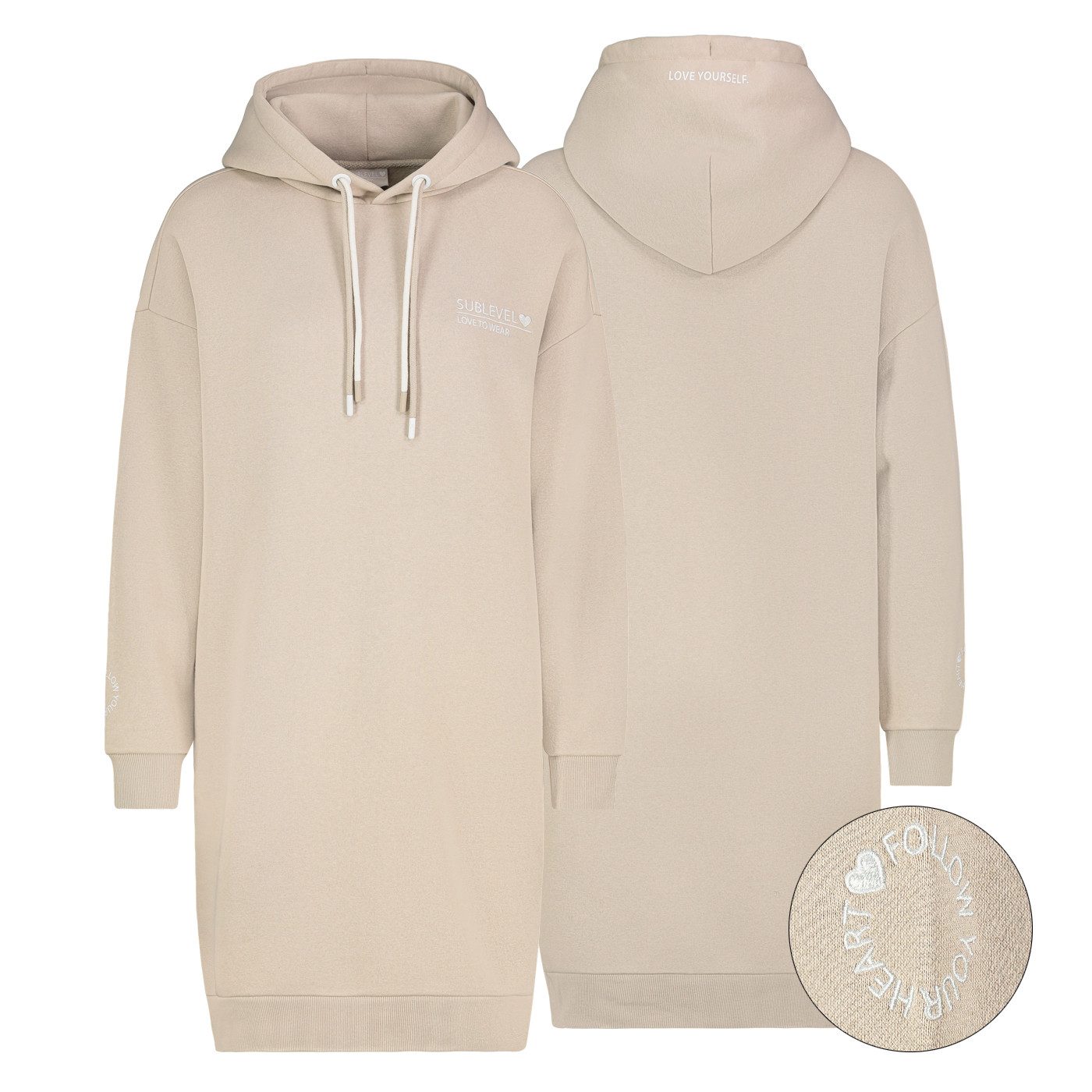 Kapuze Langes Sweatshirt Kleid Langes Damen Sweatshirtkleid Mit