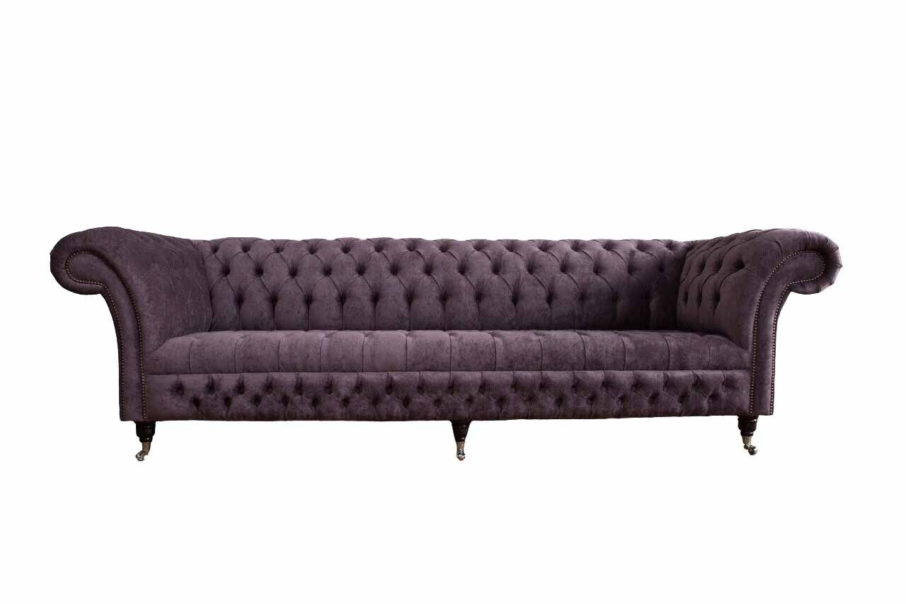 Xlmoebel Chesterfield-Sofa Design Sofa 4 Sitzer Luxus Polster Couch aus Textil, 1 Teile, Made in Europa