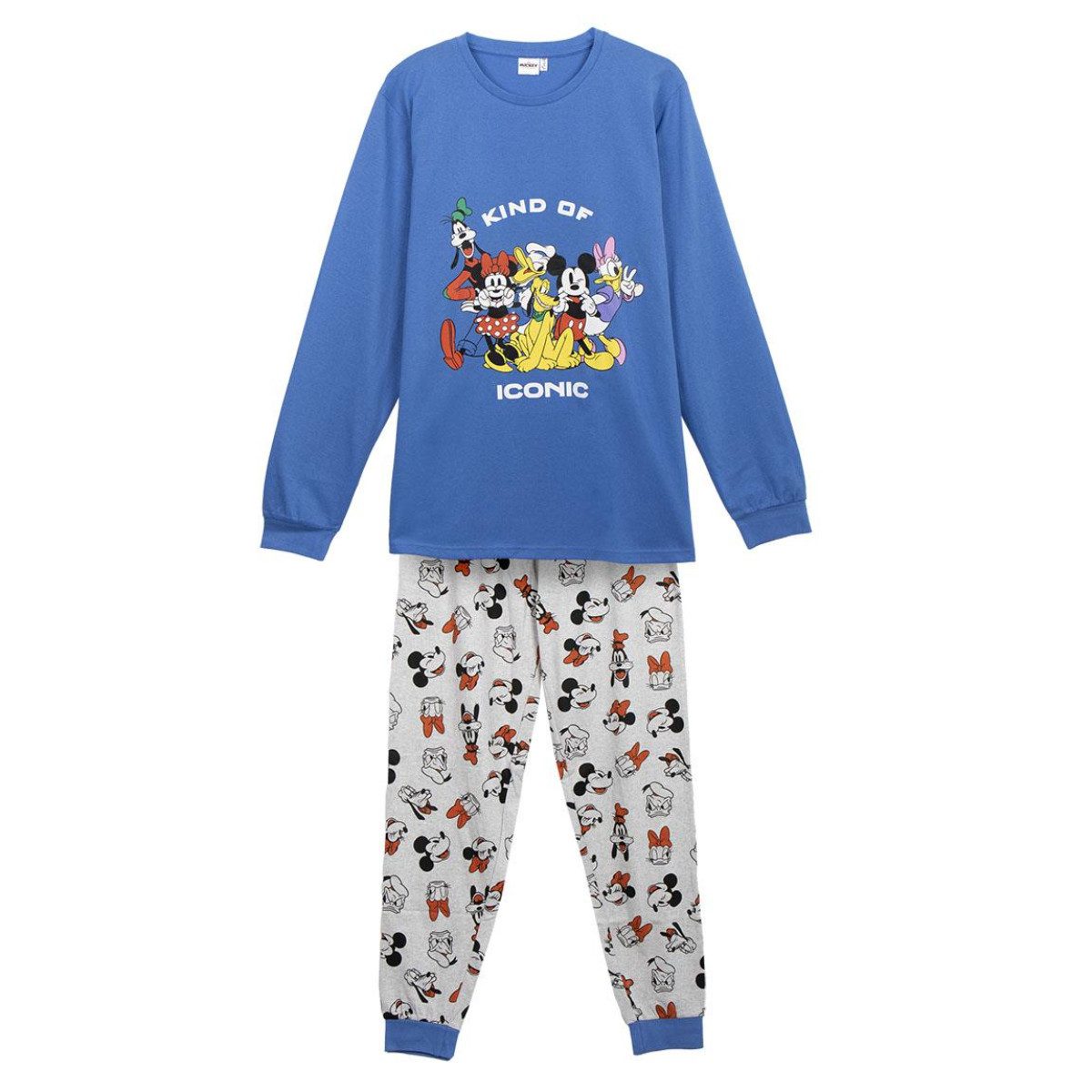 Cerda Pyjama Mickey Mouse Herren Langarm– Single Jersey Baumwolle Schlafanzug