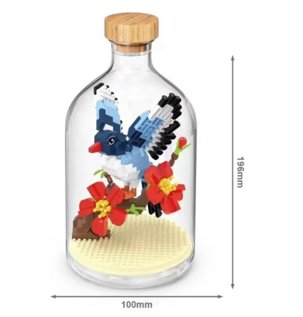 Tinisu Elster Bausteine Modell Figur Klemmbausteine Flasche Micro-Bricks Konstruktions-Spielset