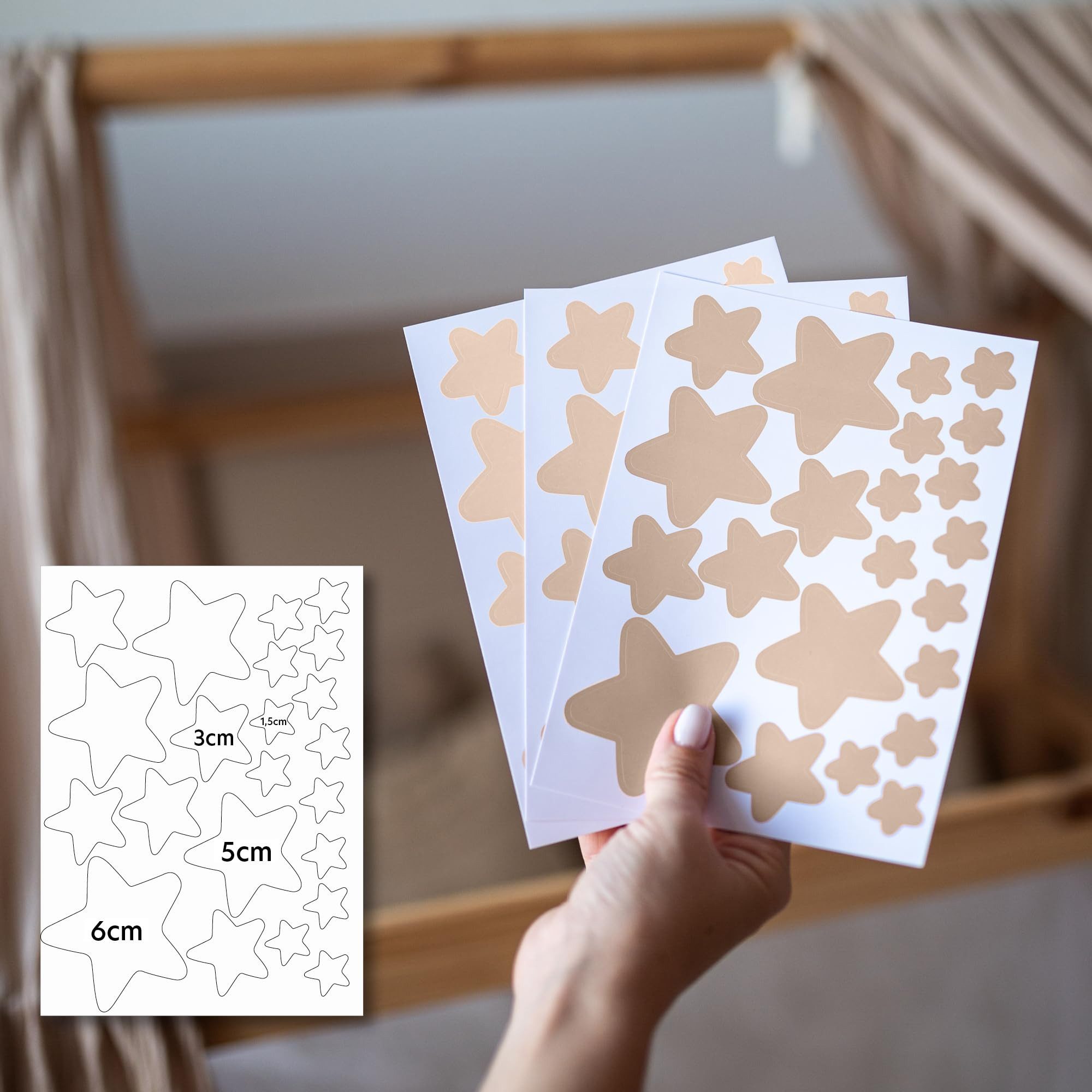 lilimaus Wandsticker Herzen, Sterne & Punkte selbstklebend - Deko fürs Kinderzimmer (132 St), Herzen, Sterne oder Punkte - 36er- & 132er-Set, ablösbar