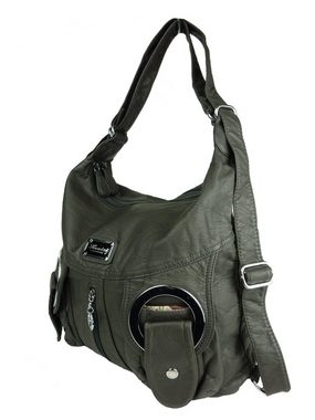 Taschen4life Schultertasche Rucksacktasche W6802 Multifunktionstasche, Tasche oder Rucksack, verstellbarer Schulterriemen, als Schultertasche oder Rucksack tragbar