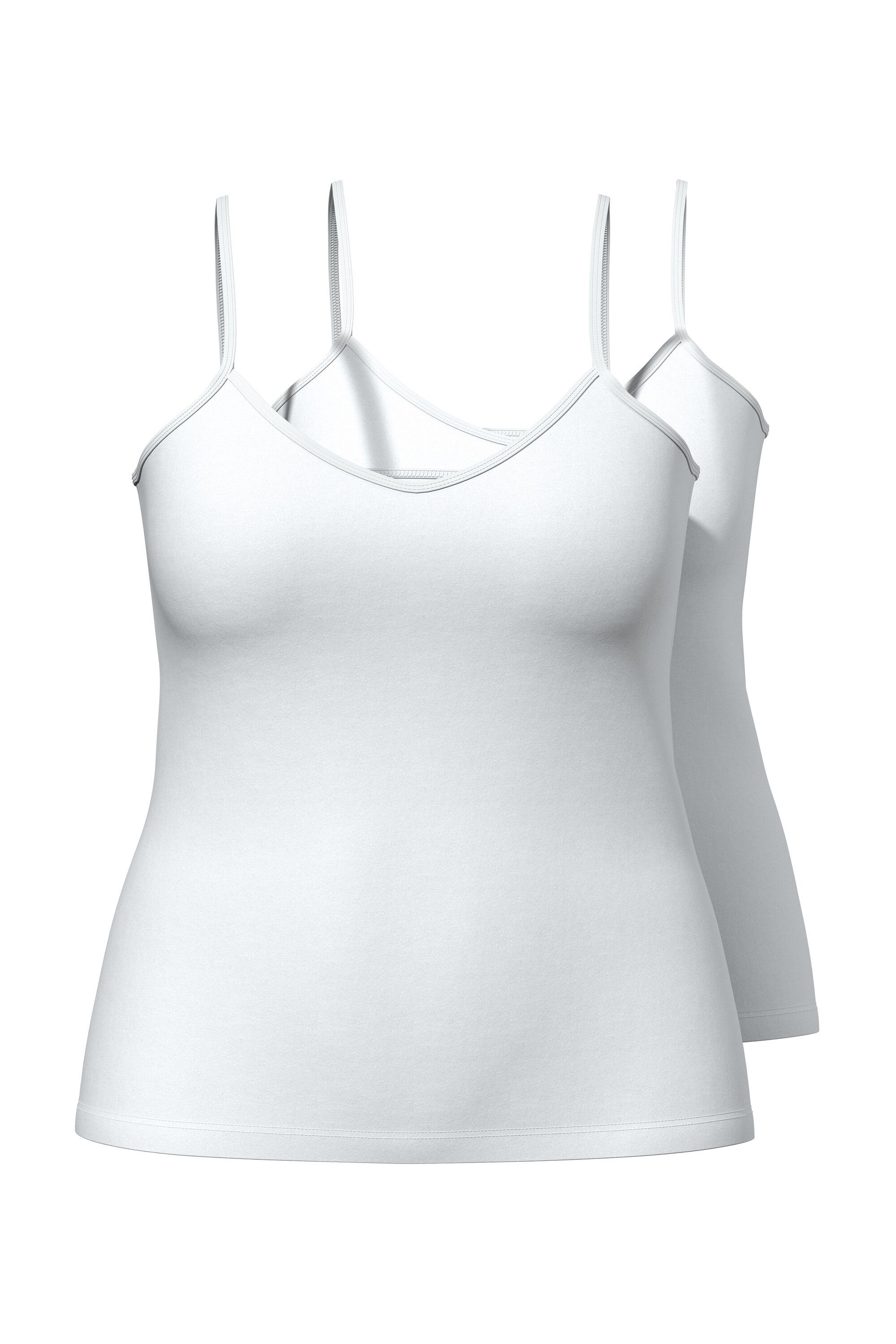 Ulla Popken Unterhemd Tops 2er-Pack Rundhals Spaghettiträger