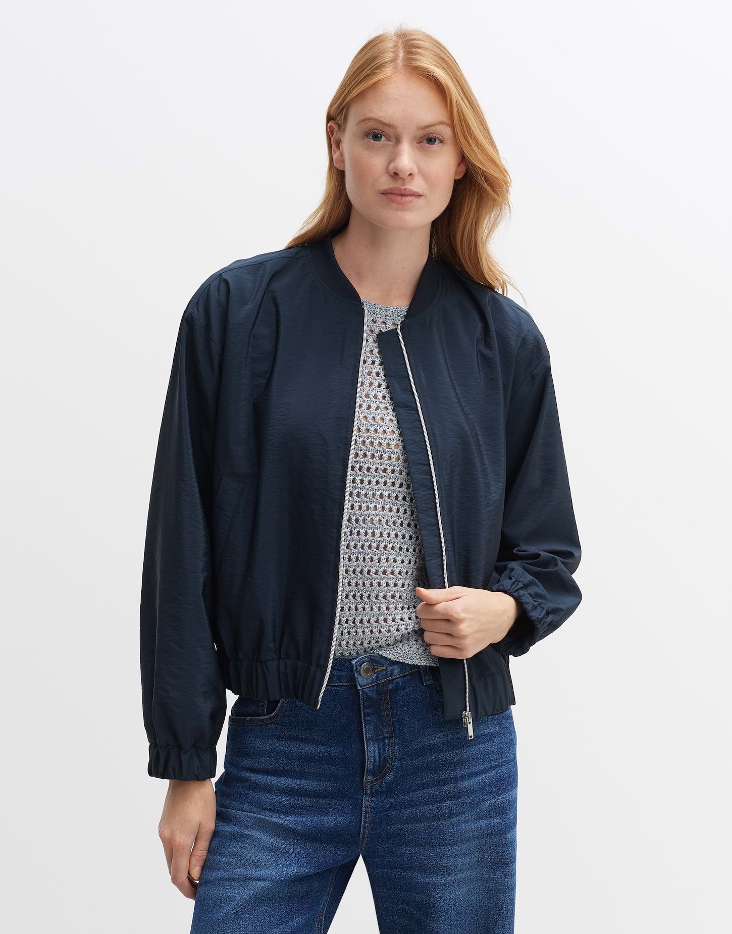 OPUS Jackenblazer OPUS Blouson Jenco shine Boxy Silhouette