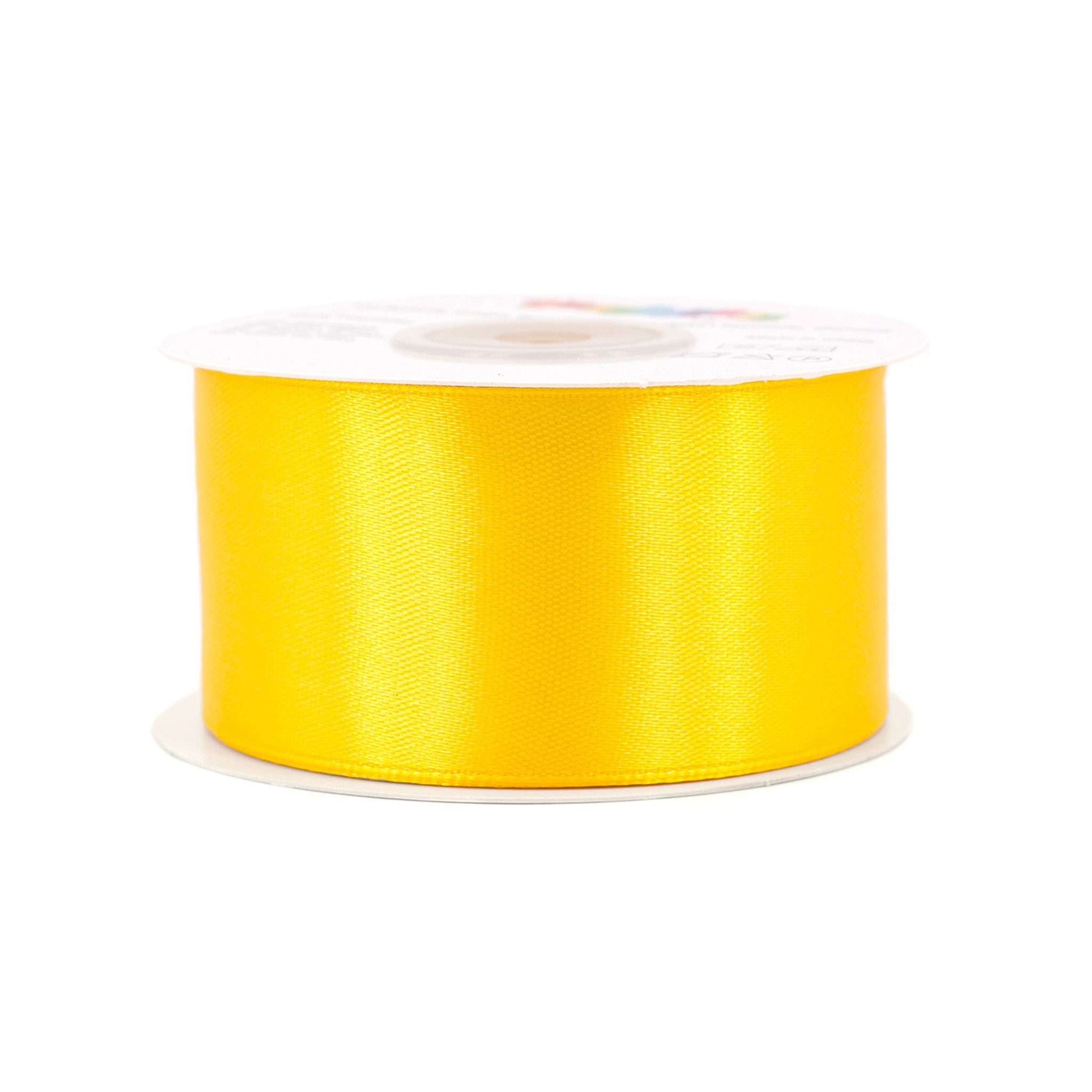 Creativery Satinband, Satinband 38mm x 25m Rolle Gelb