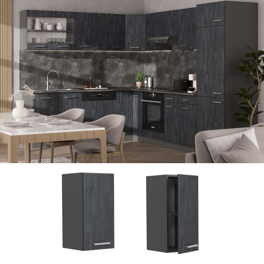 Vicco Hängeschrank R-Line, Schwarz Beton/Anthrazit, 30 günstig online kaufen