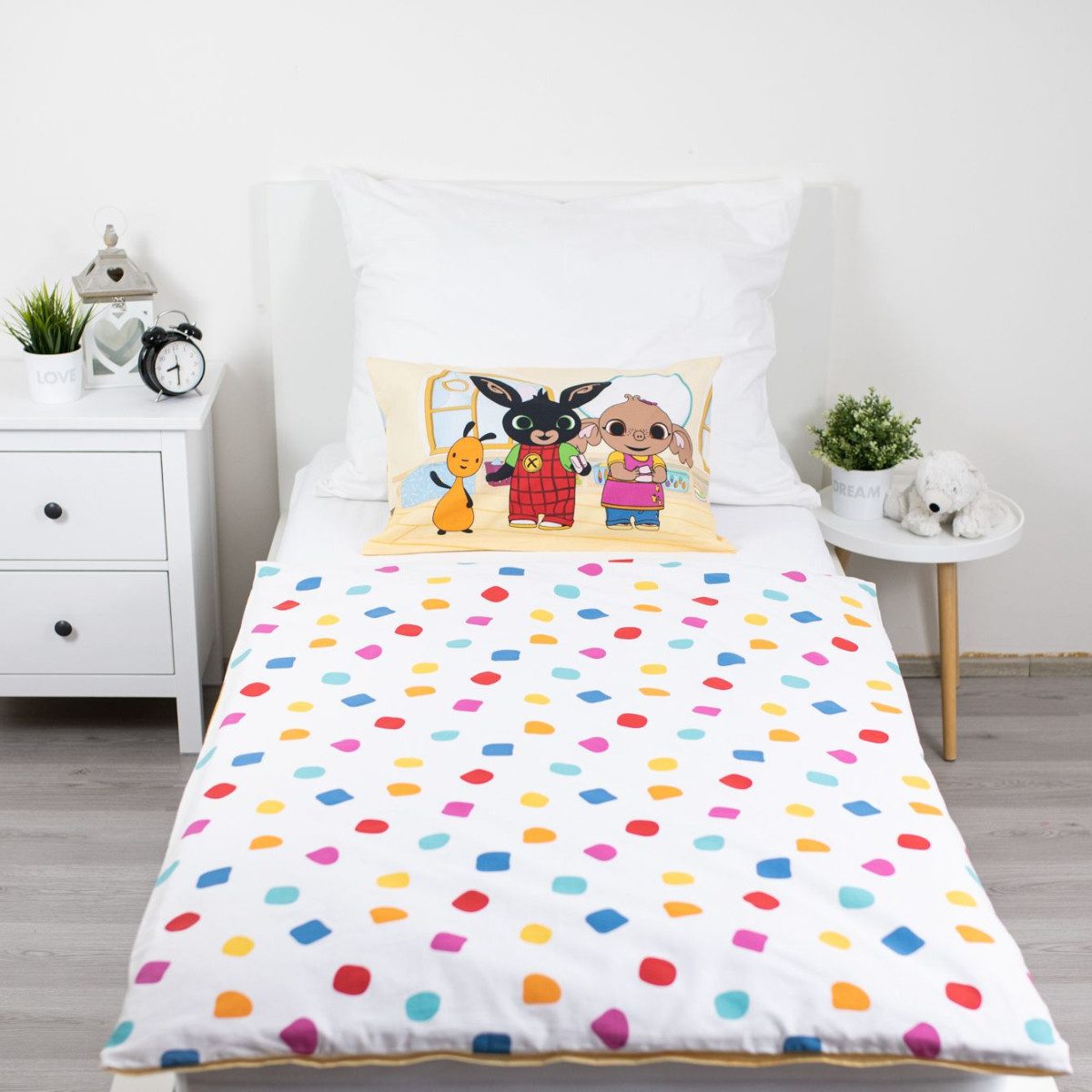 Bing Bettwäsche aus Baumwolle 100 x 135 cm 40 x 60 cm Reißverschluss, Baumwolle