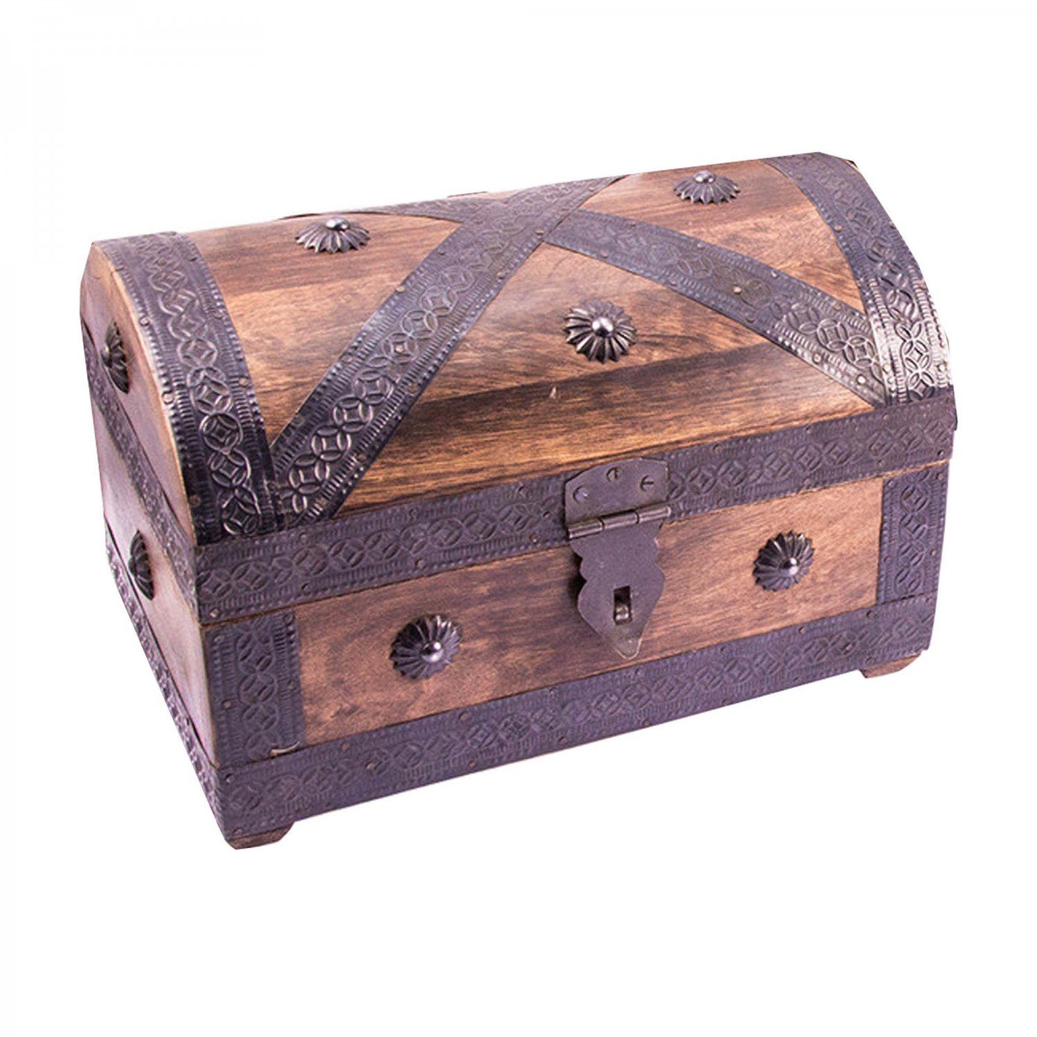 Holzkiste Piratentruhe aus Holz 22cm Antikoptik