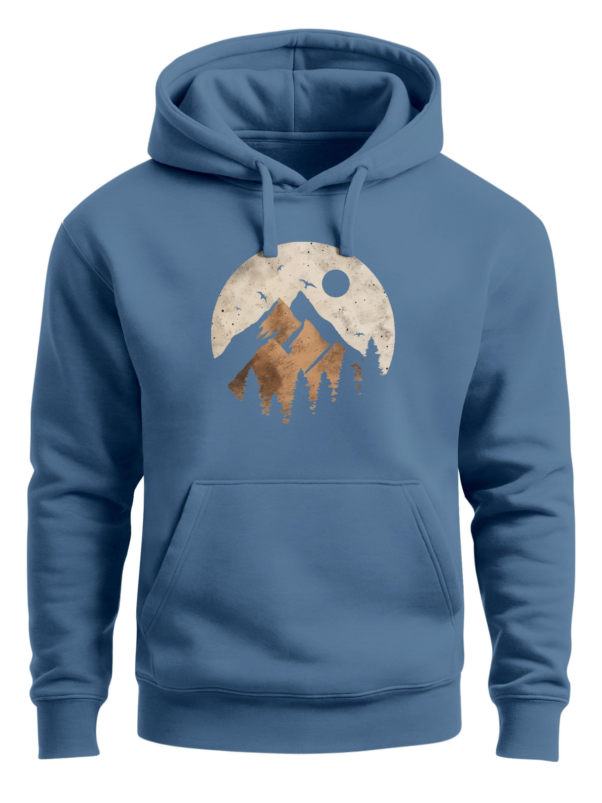 Hoodie Hoodie Herren Print Aufdruck Motiv Outdoor Mountain Kapuzen-Pullover
