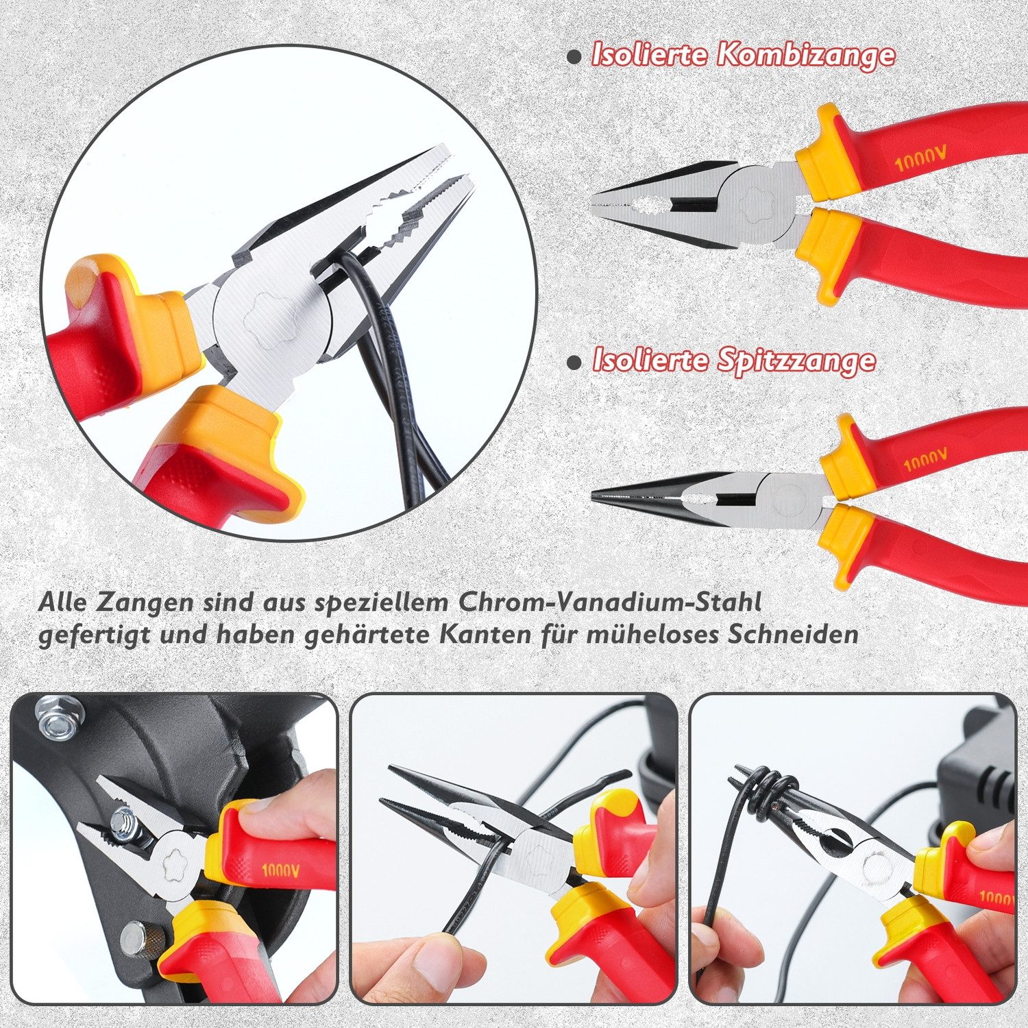 Mustbau Schraubendreher 9 Pcs VDE Schraubendreher-Satz Schlitz, 9 Stücke isolierte Schraubendreher