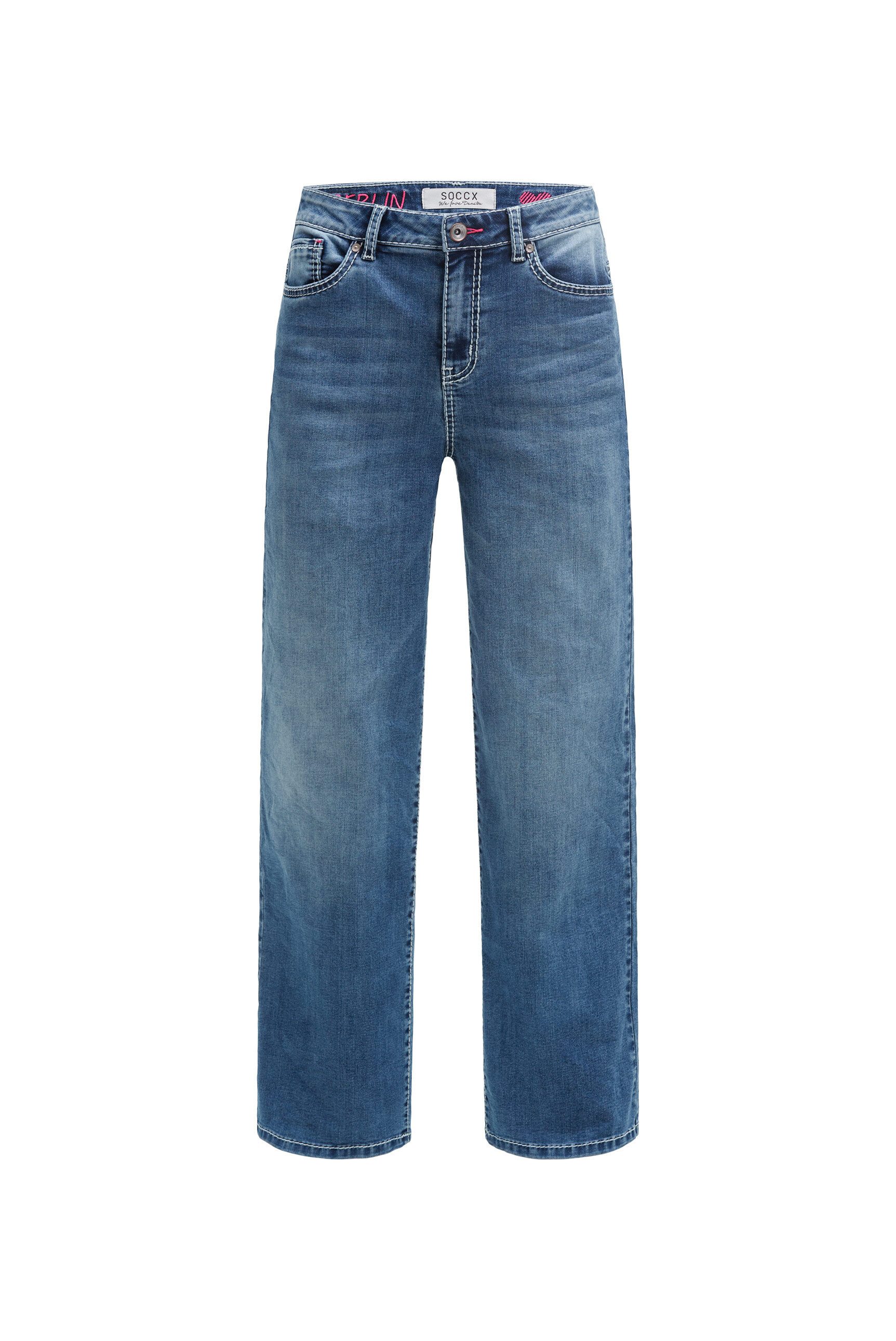 SOCCX Regular-fit-Jeans mit breiten Nähten
