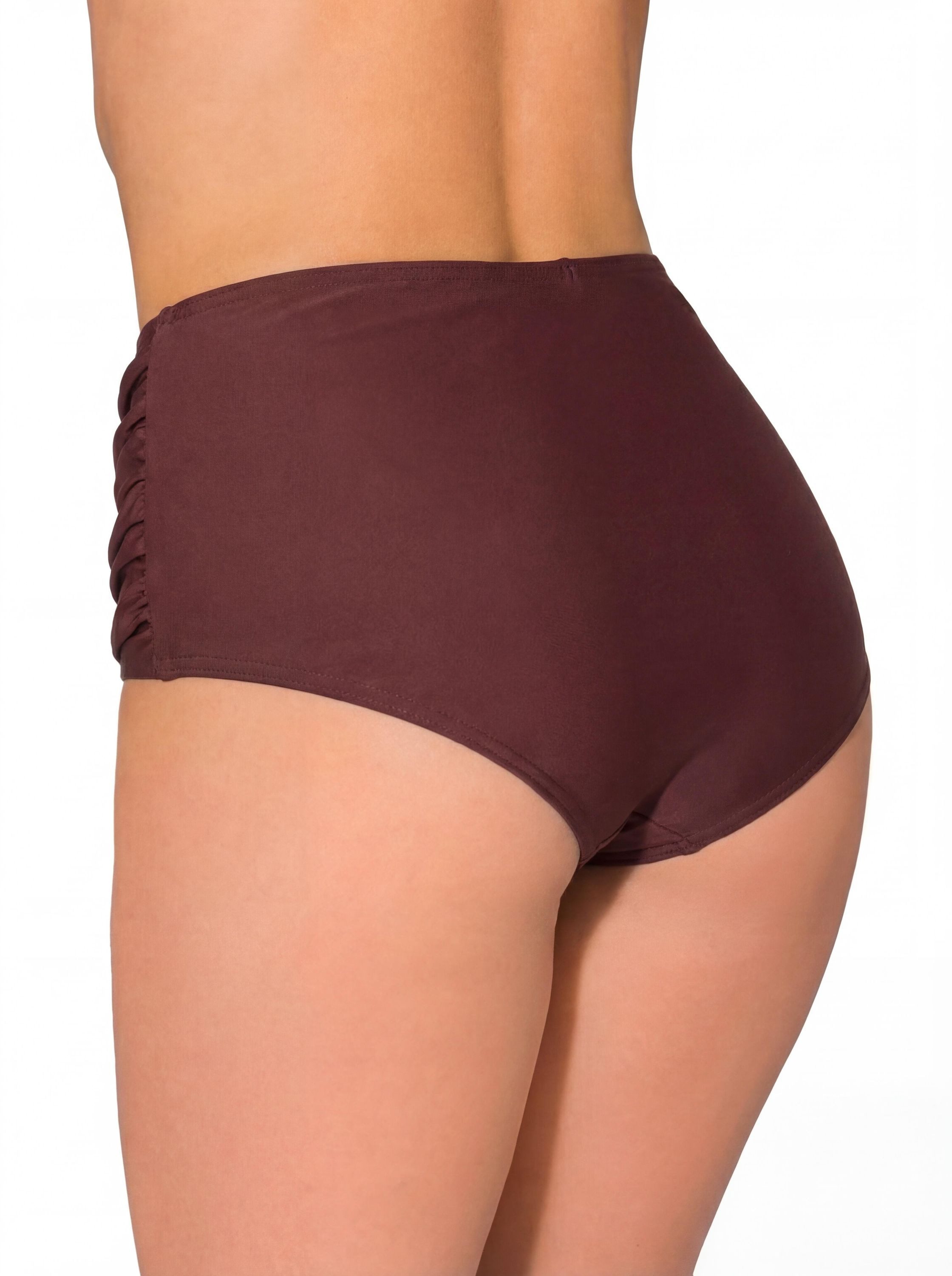 Aquarti Bikini-Hose Aquarti Damen Bikinihose mit Hoher Taille und Raffung