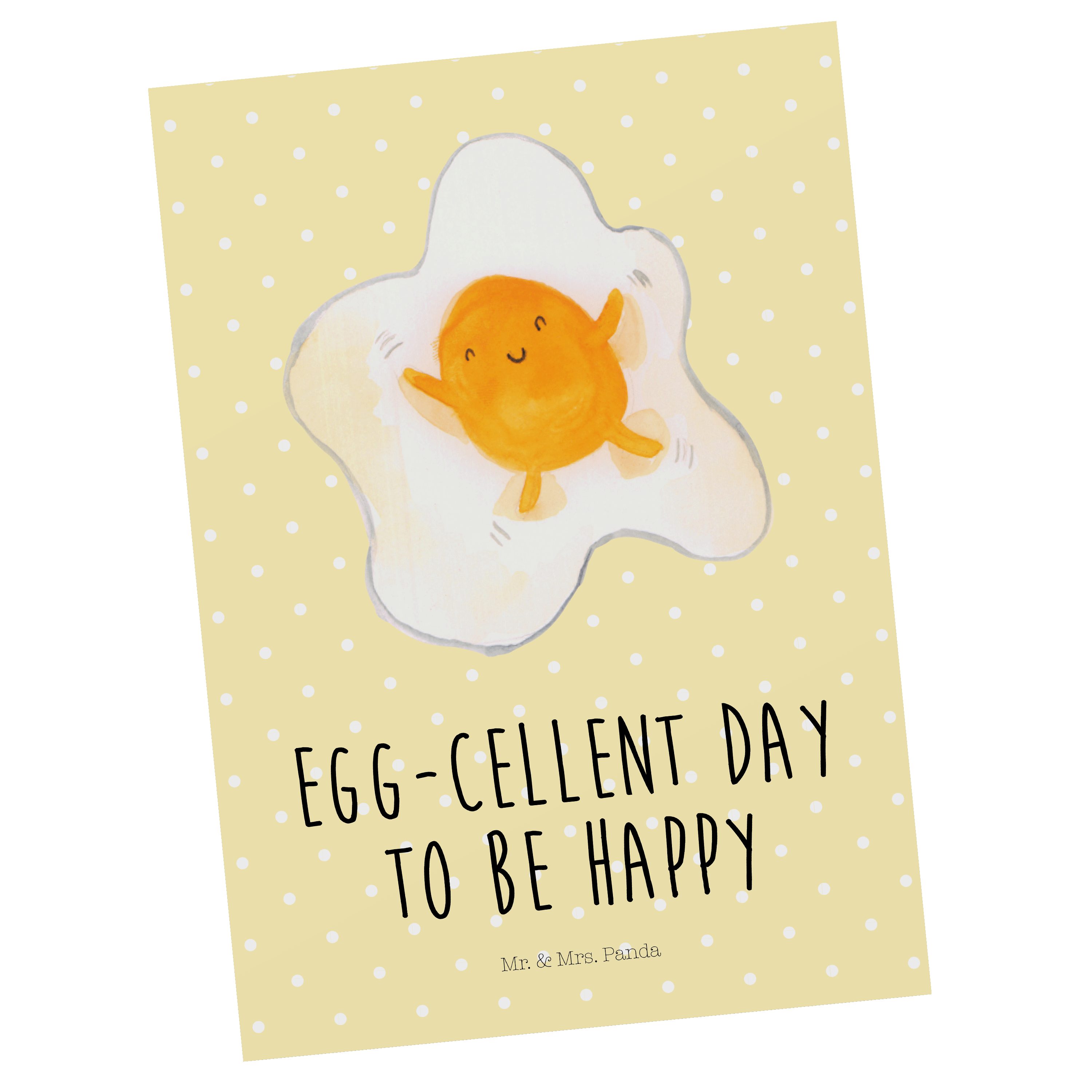 Mr. & Mrs. Panda Postkarte Spiegelei Ei, Postkarte, Gelb Pastell, Lustige Sprüche, Fotokarte, Sc, Lustige Sprüche Schön Designkarte