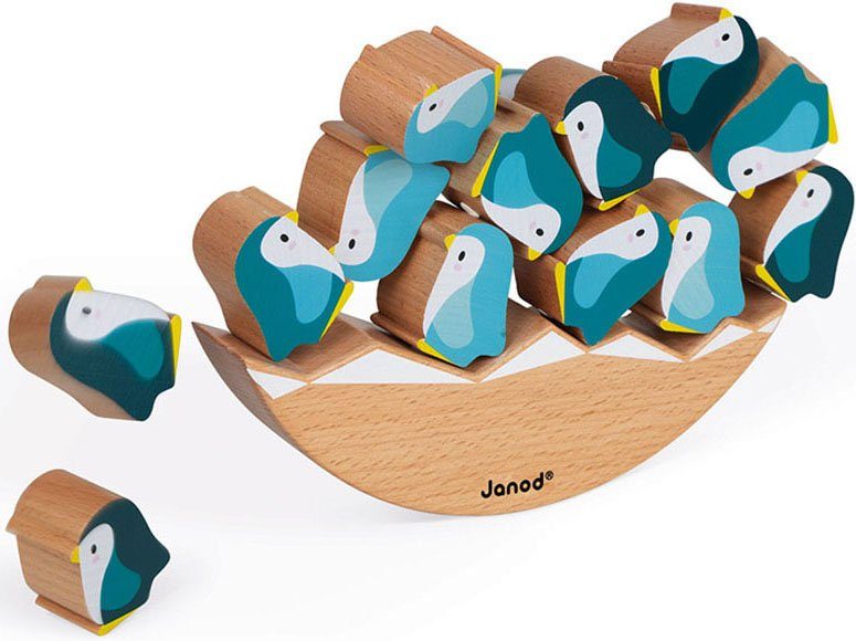 Janod Spiel, Holzspielzeug, FSC®- Wald schützt Schaukel-Pinguine, weltweit WWF® 