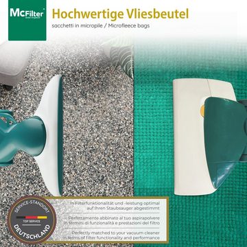 McFilter Staubsaugerbeutel Alternative zu Swirl V65 V 65, passend für Vorwerk Kobold 135, 136, 135SC, VK 135 und VK 136, Top Filtration, 12 St., 5-lagiger Staubbeutel aus Vlies mit Kunststoffdeckscheibe