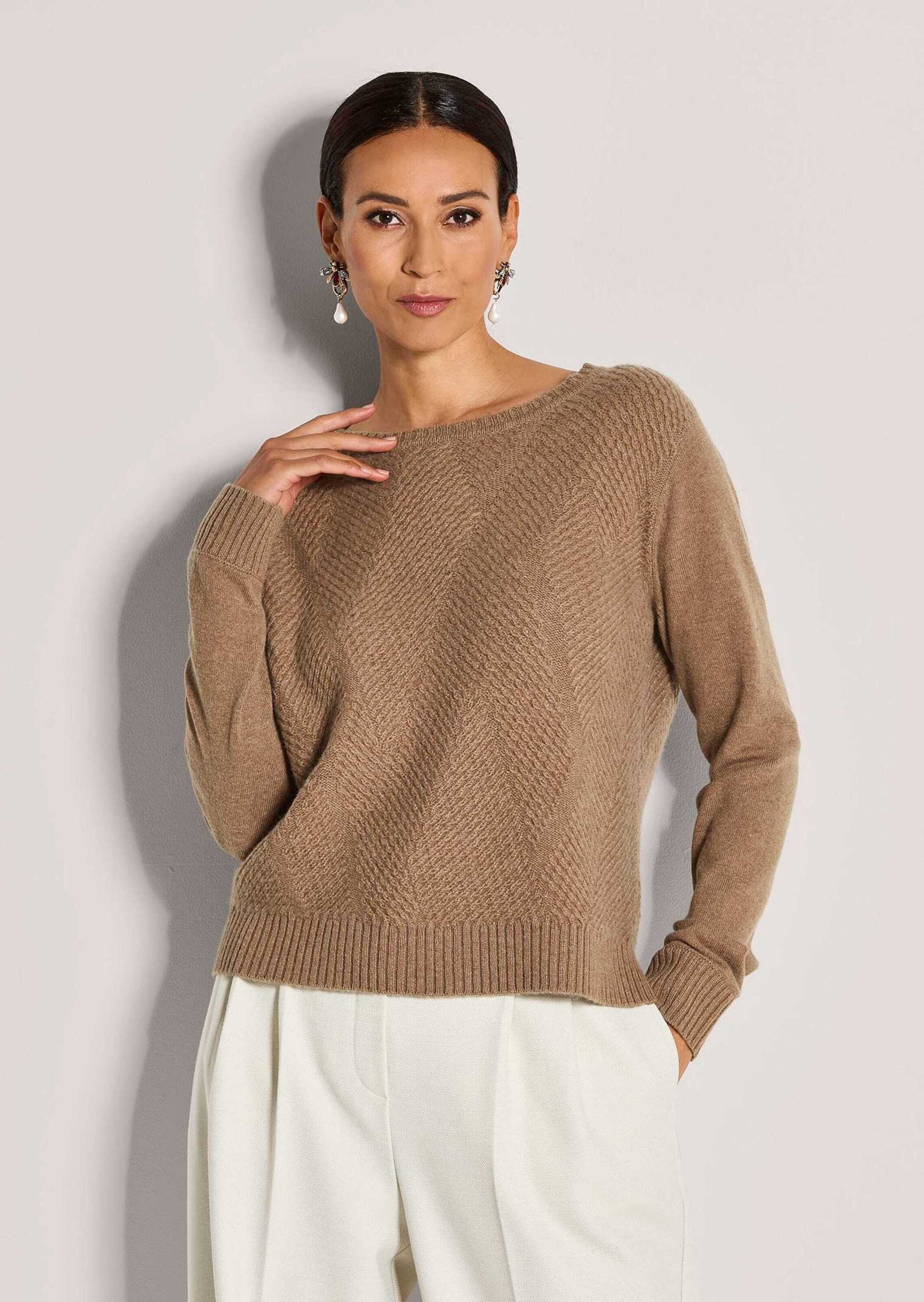 MADELEINE Strickpullover Luxuriöser Wollpullover mit Jacquard-Muster Herbst günstig online kaufen