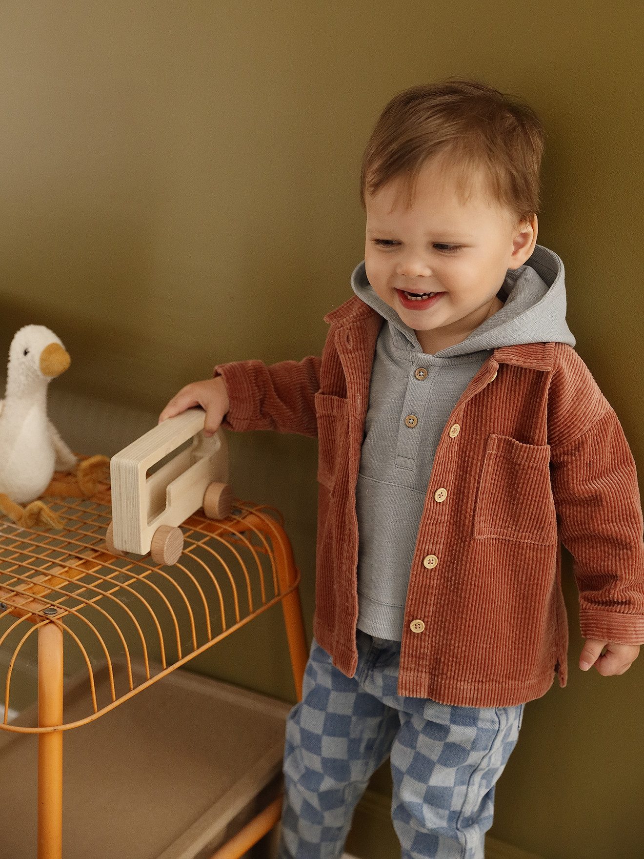 vertbaudet Langarmhemd Baby Overshirt aus Cord