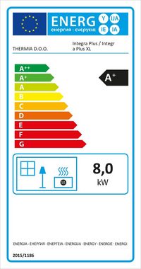 Thermia Kaminofen Integra Plus XL Line R 600/350 weiß, 8 kW, Zeitbrand