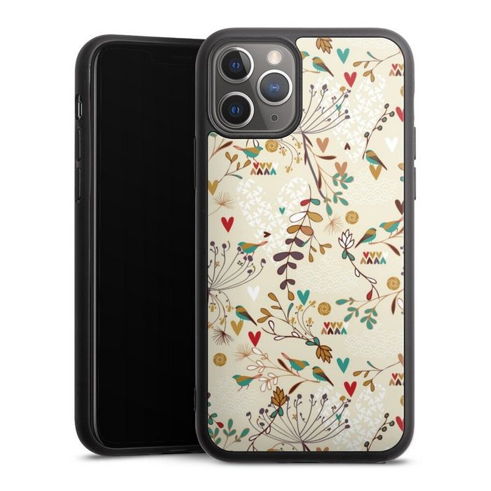 DeinDesign Handyhülle Retro Vogel Blumen Floral Wilderness Apple iPhone 11 Pro Gallery Case Glas Hülle