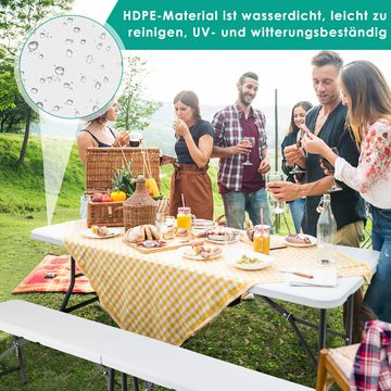 TLGREEN Bierzeltgarnitur, Klappbar 3-teilig Set, Gartenmöbel Set Wetterfest