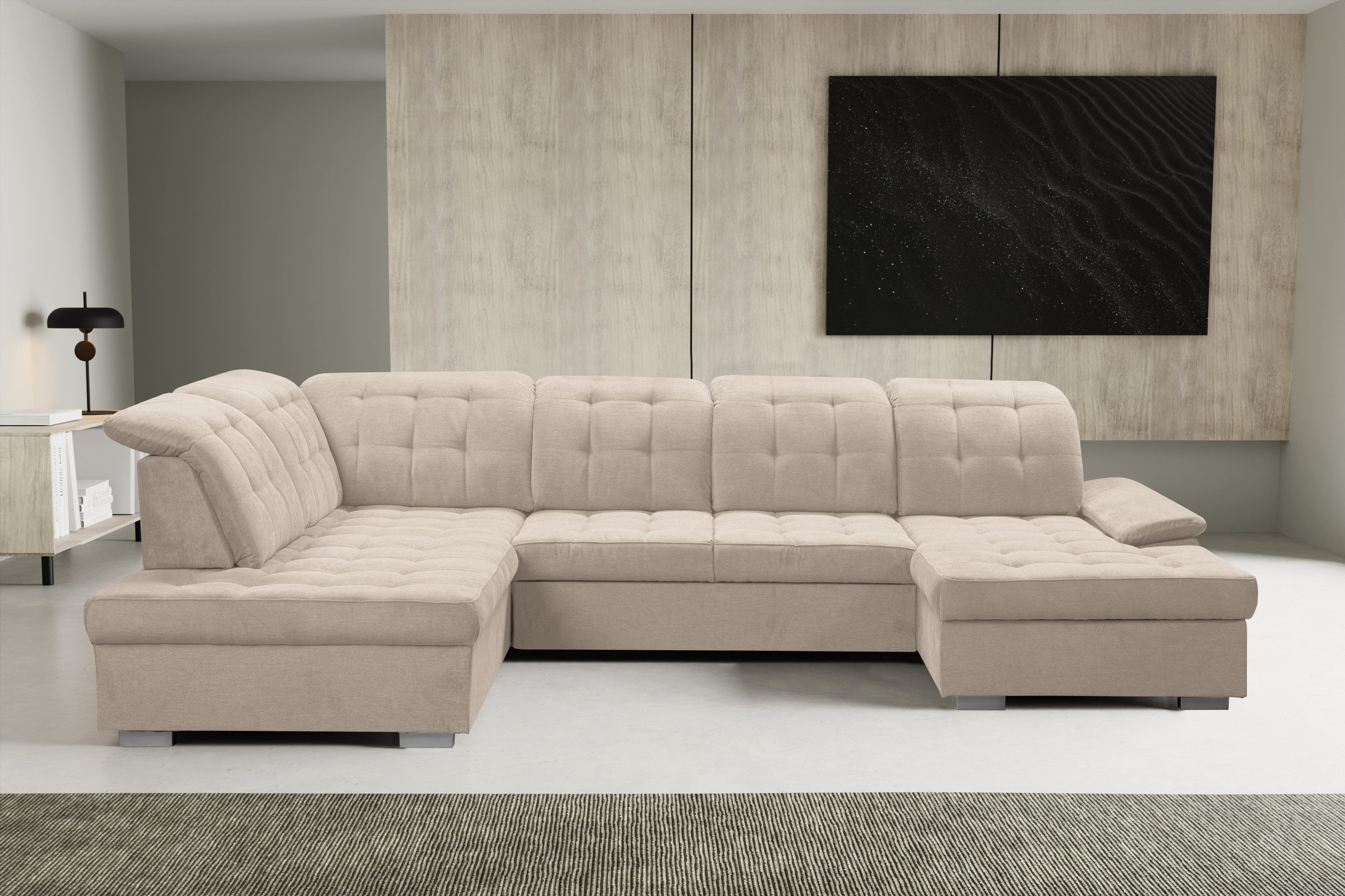 WERK2 Wohnlandschaft "Kordula-New Multifunktion Couch, Breite 332cm, U-Form günstig online kaufen