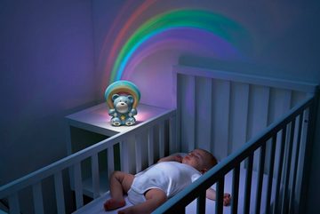 Chicco Nachtlicht Regenbogenprojektor Bär, Blau, Deckenprojektion, Einschlafhilfe, Melodien, Nachtlichtfunktion, mit Melodien
