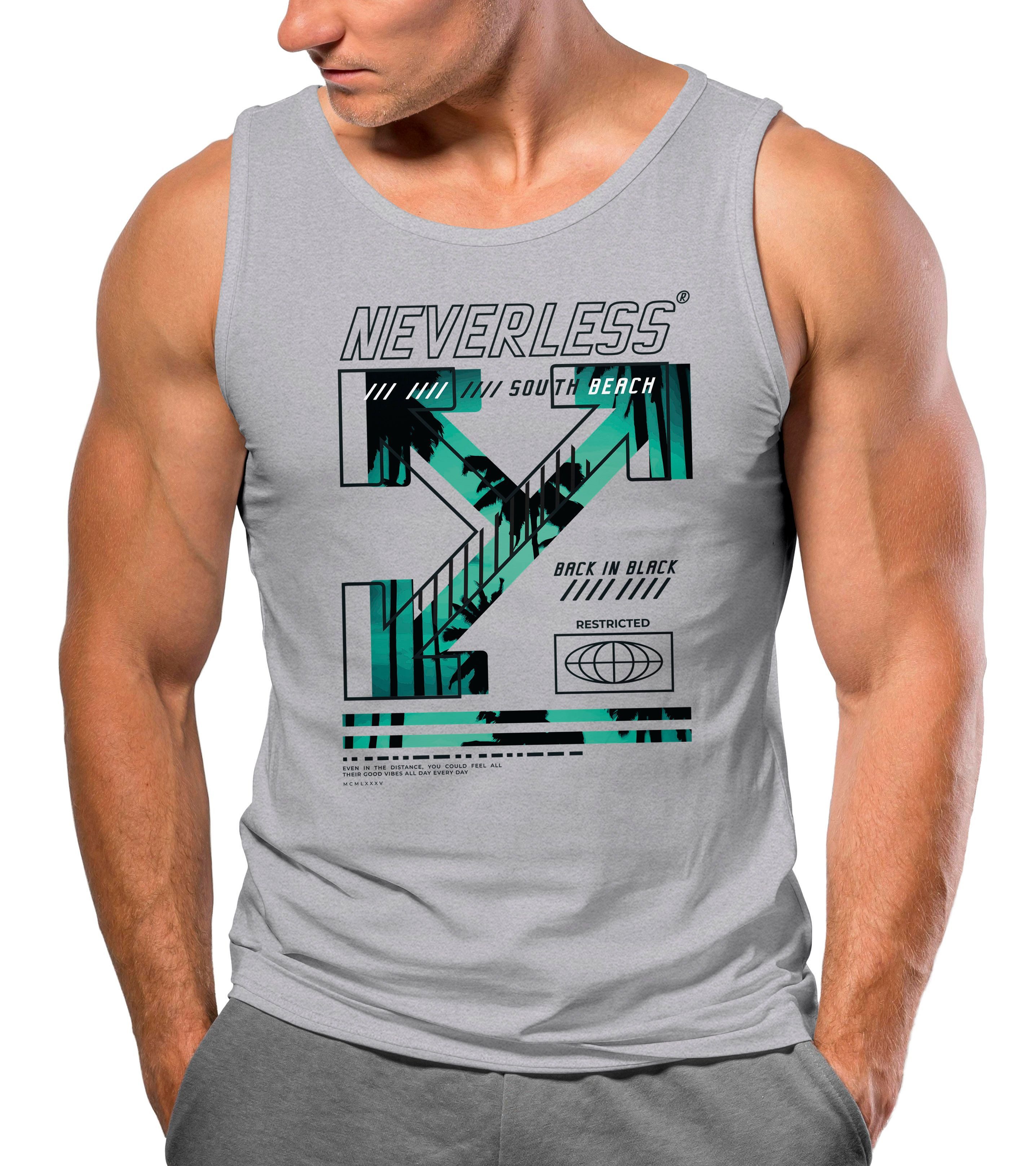 Neverless Tanktop Herren Tank-Top Text Print günstig online kaufen