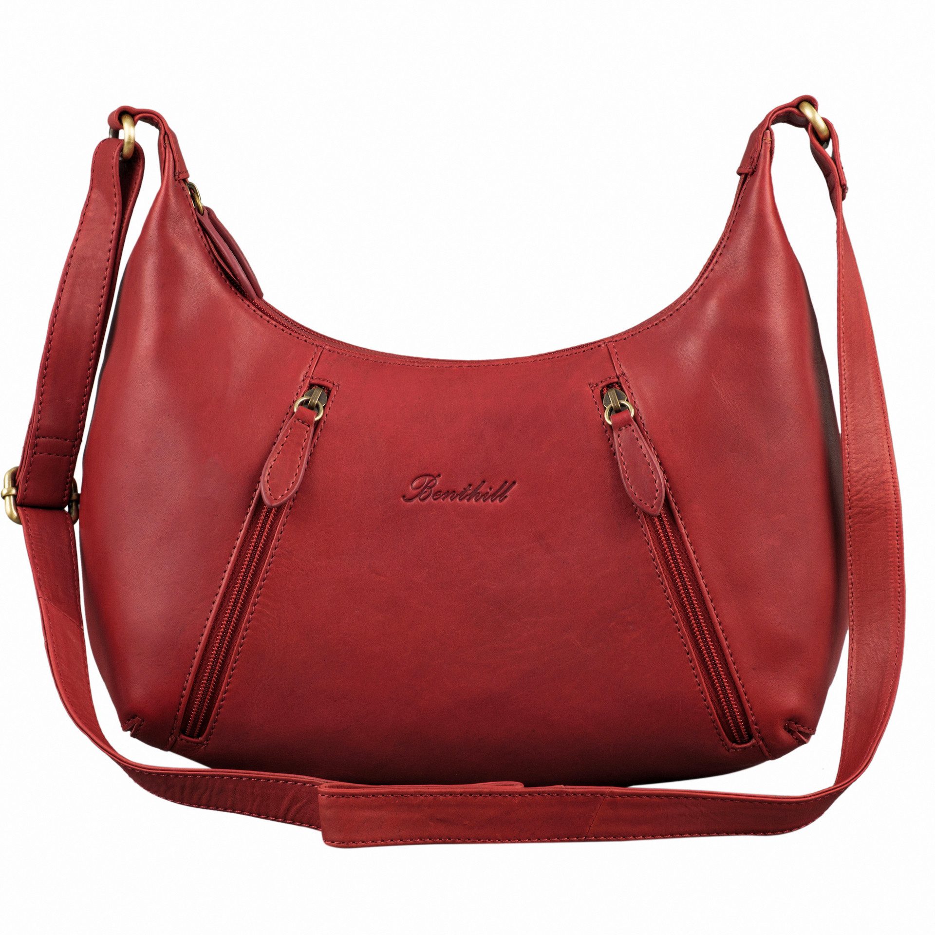 Benthill Umhängetasche Damen Echt Leder Handtasche Damentasche Umhängetasche Vintage Frauen, Reißverschlussfach – Bild 2 von 5