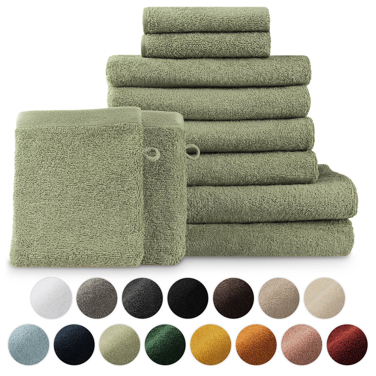 Dunkelgrüne Handtuch-Sets online kaufen | OTTO