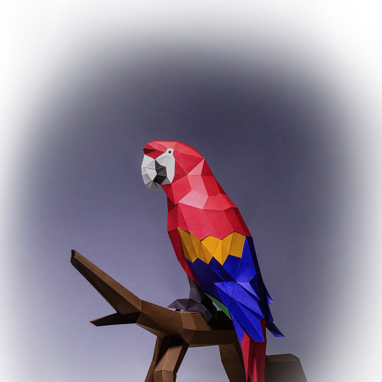 DINO SONO Papierdekoration 3D Papagei Wanddeko Papiermodell Origami DIY Basteln Puzzel Geschenk