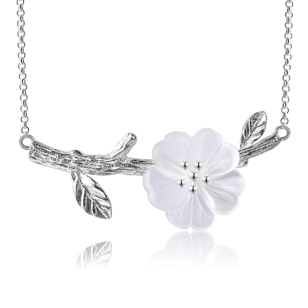 Collier zarte Kette Collier Kristall Blume im Regen