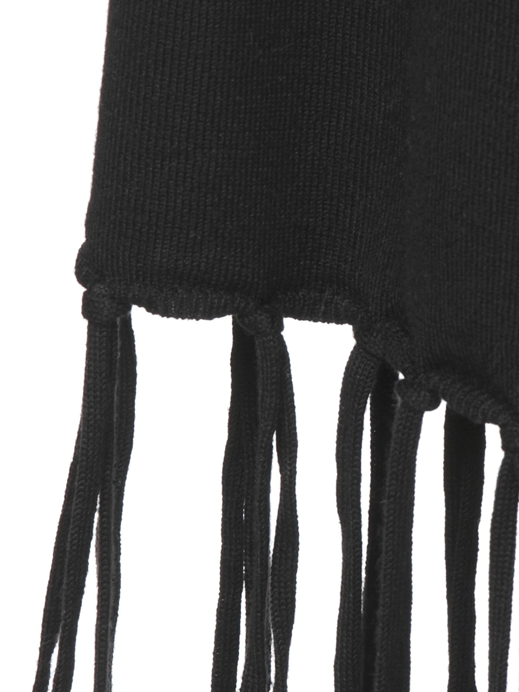 APPIA Strickjacke schwarz DUE Rustikale Unifarbener mit Strickjacke Stil Stoff aus unifarbenem VIA