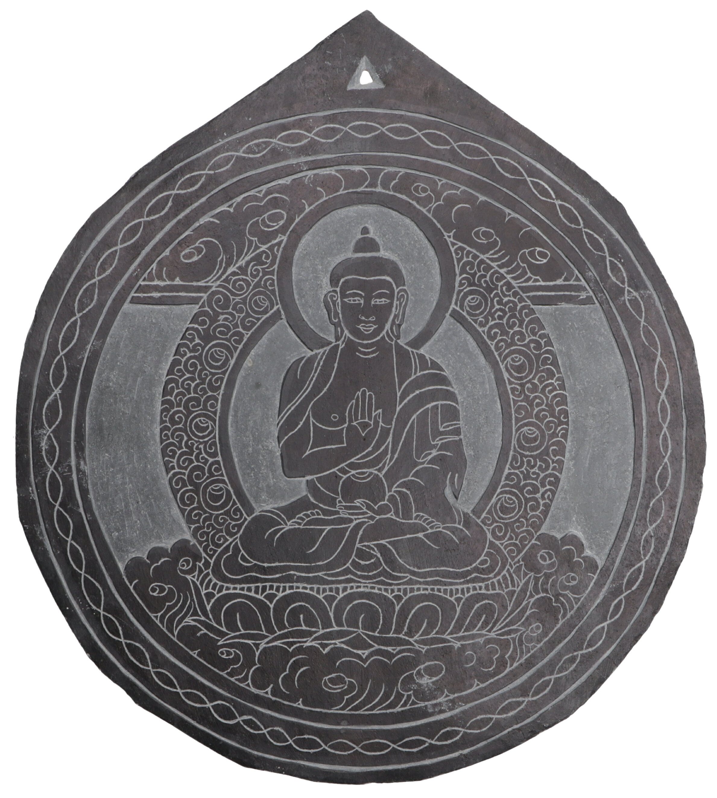 Guru-Shop Buddhafigur Tibetisches Steinbild, Relief aus Schiefer -.. | Dekofiguren