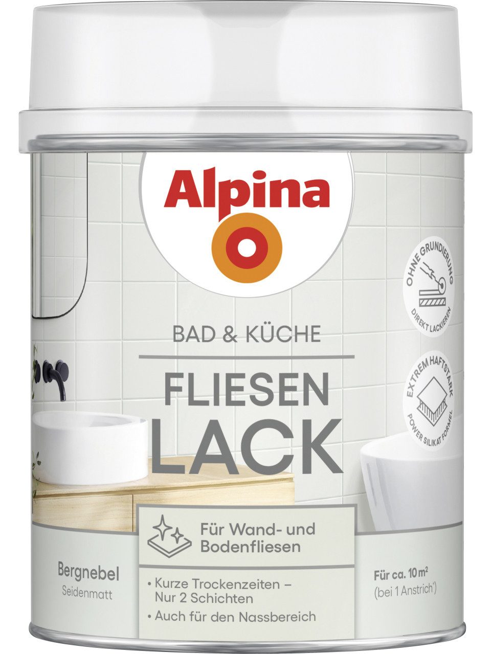 Alpina Fliesenlack Alpina Fliesenlack Bad & Küche 2K bergnebel 750 ml