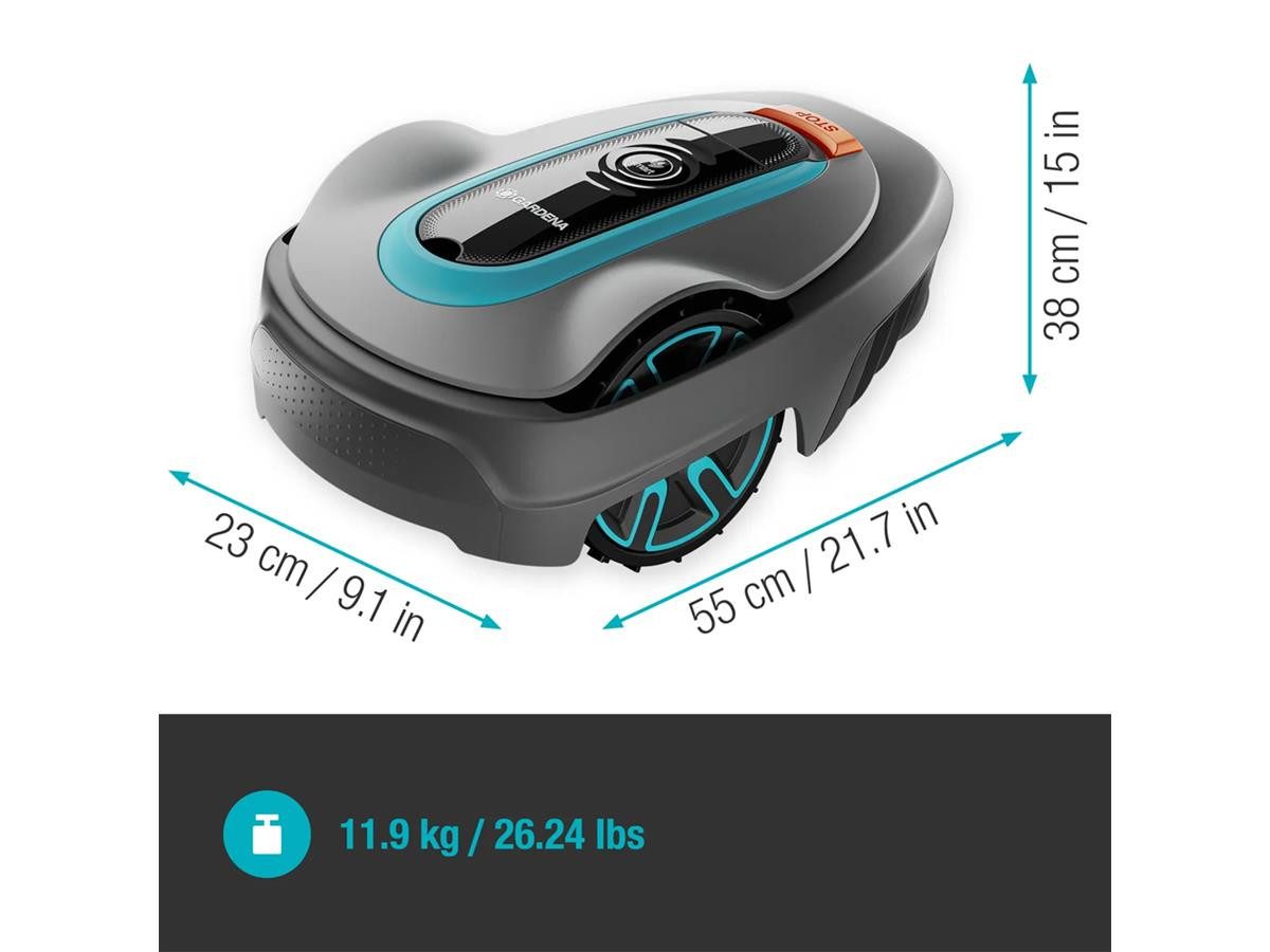 GARDENA smart SILENO city robotic lawnmower, for lawns up to 400 m² (including charging station), with AI technology